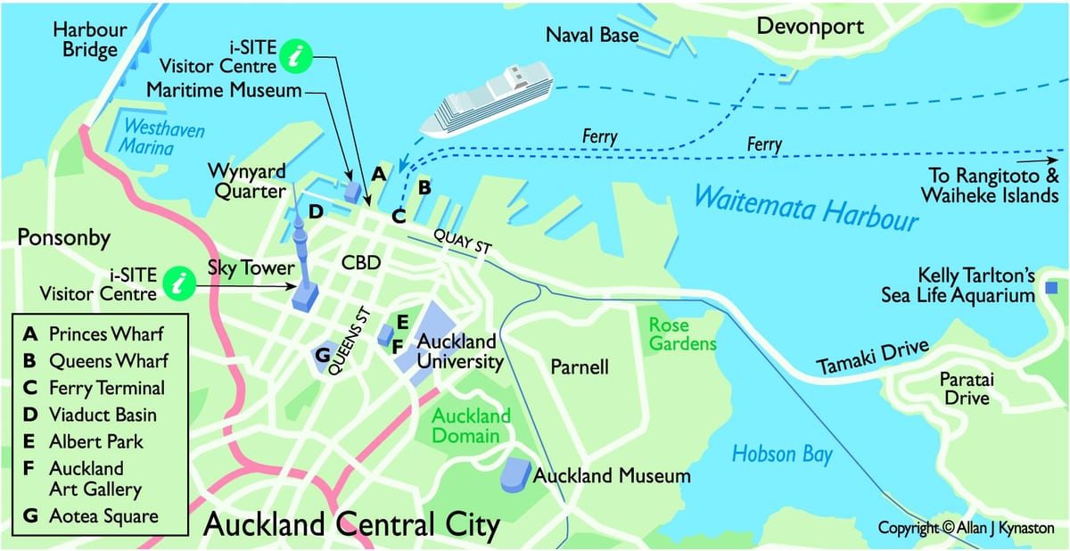 Auckland cruise ship terminal mapu