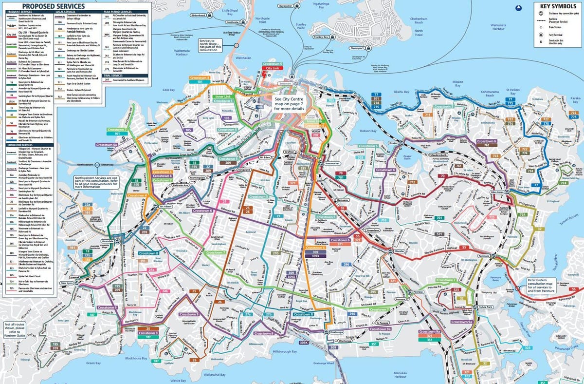 Auckland verejnej dopravy mapu