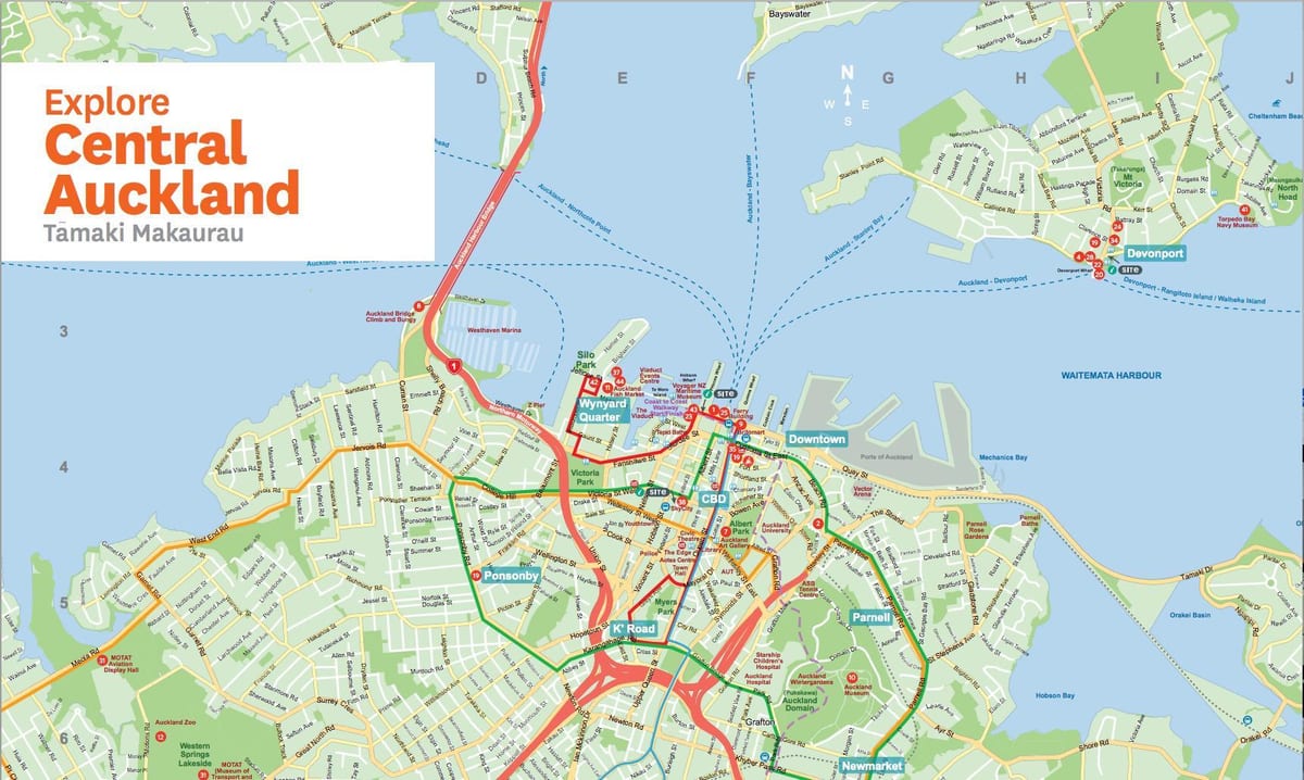 mapa z Auckland nz