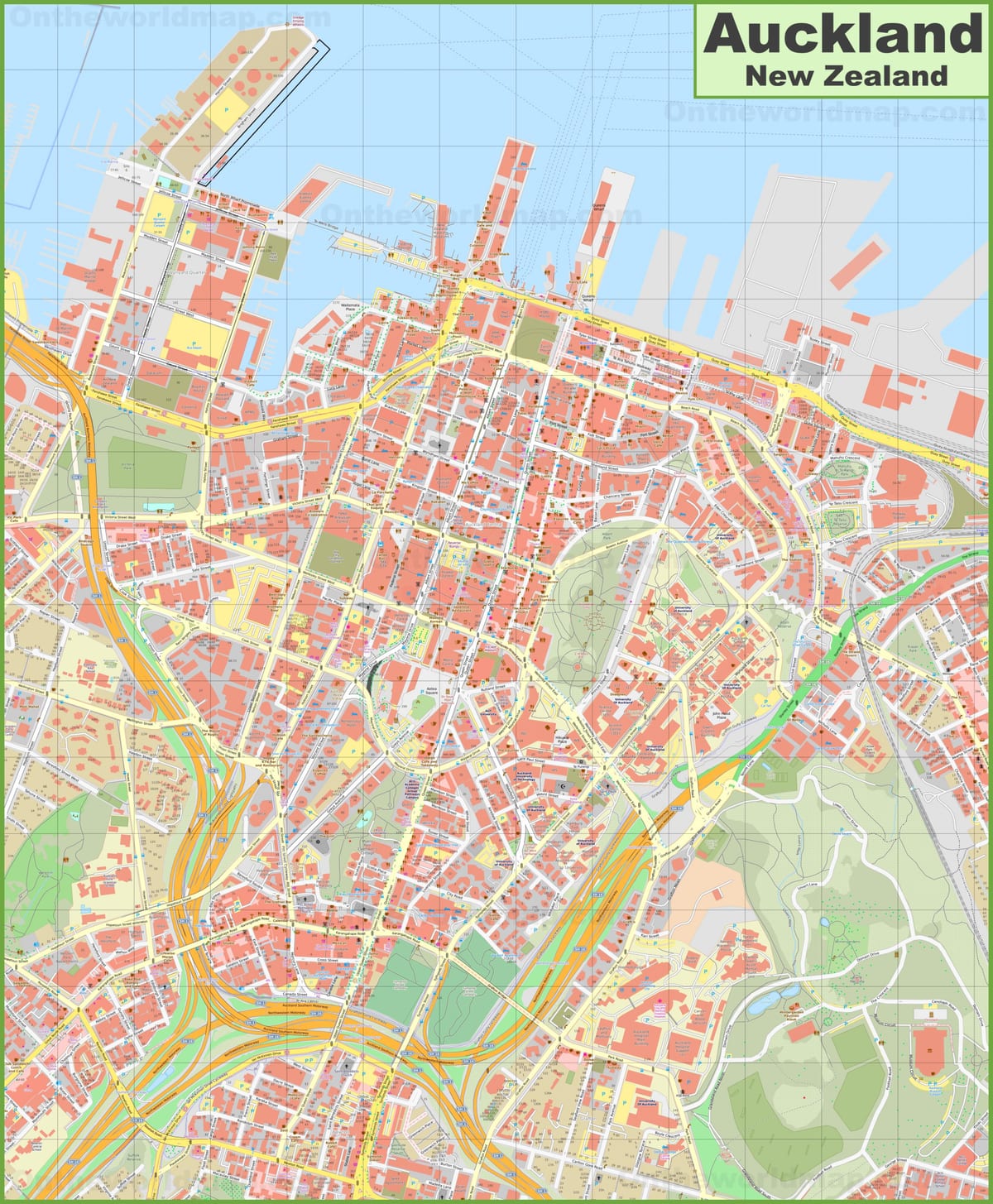 ulica mapu Aucklandu