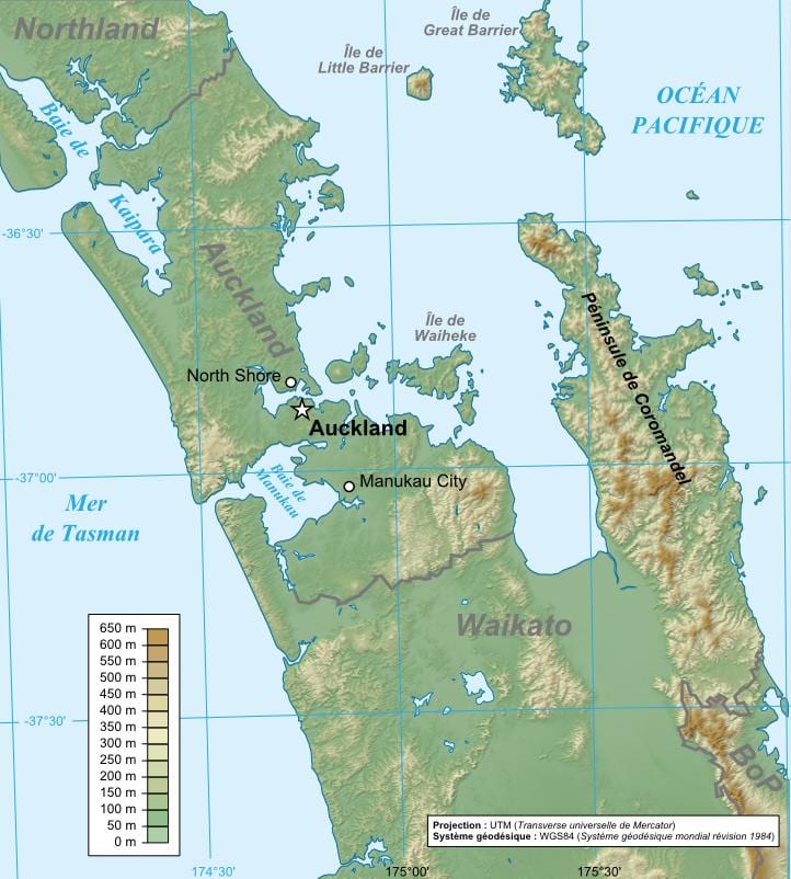 Auckland geologickej mape