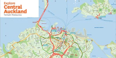 Mapa strednej Auckland