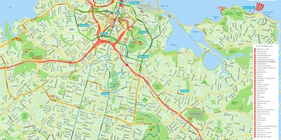 Auckland mapu Nový Zéland
