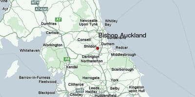 Mapa Biskup Auckland